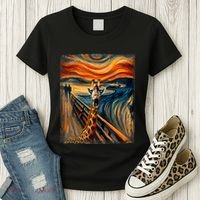 Artsy Scream For Giraffe Lovers Artistic Giraffe Women's T-Shirt thumb 3
