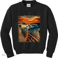 Artsy Scream For Giraffe Lovers Artistic Giraffe Kids Sweatshirt thumb 0