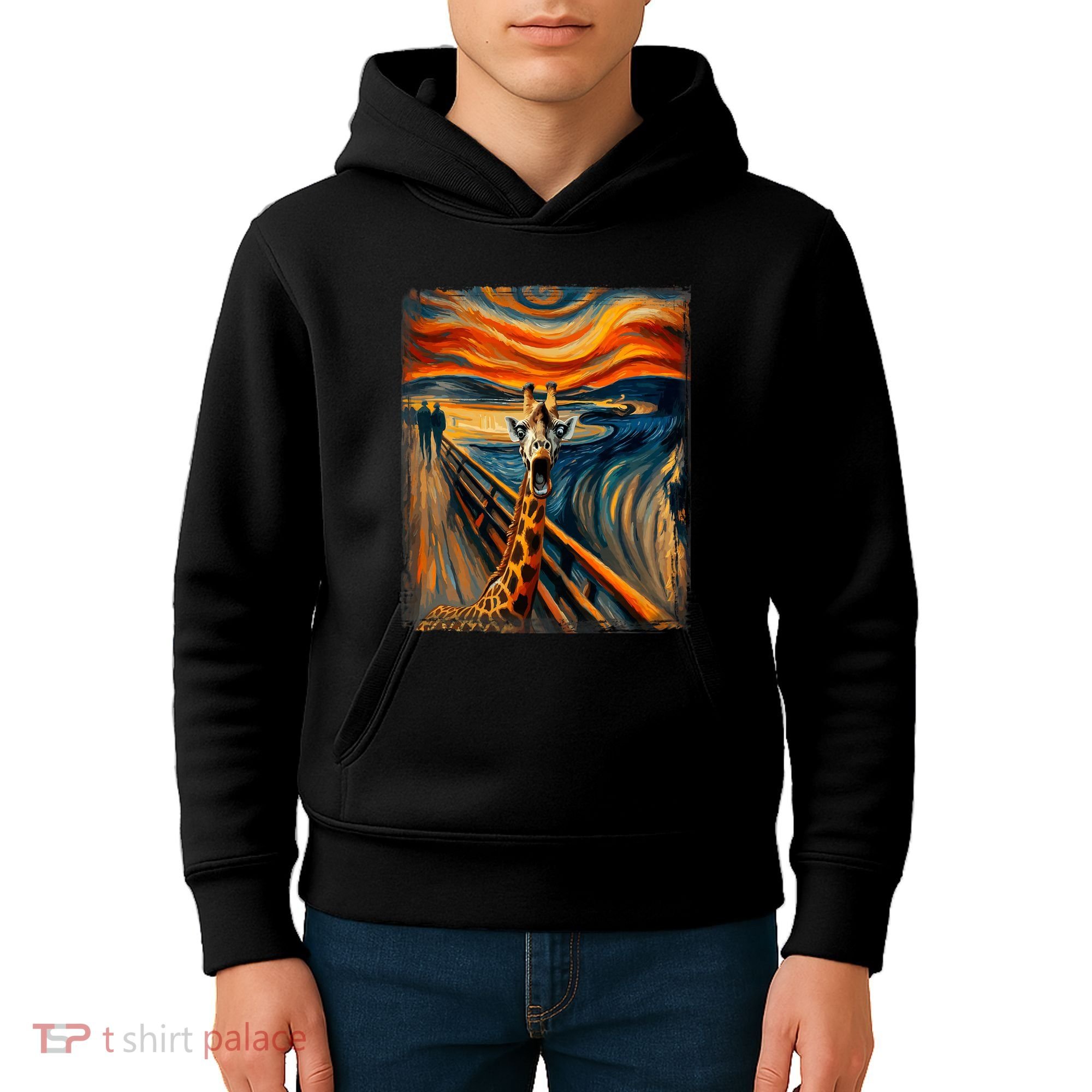 Artsy Scream For Giraffe Lovers Artistic Giraffe Kids Hoodie