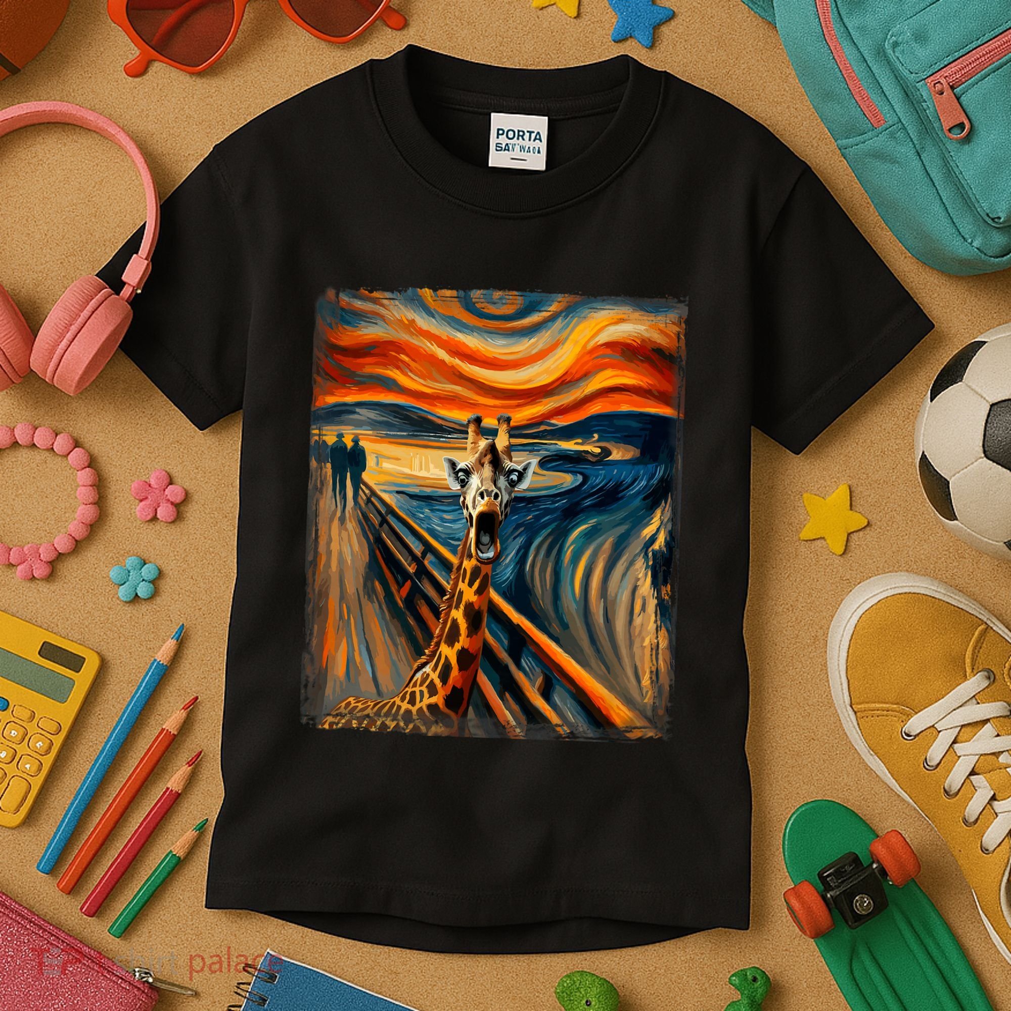 Artsy Scream For Giraffe Lovers Artistic Giraffe Kids T-Shirt
