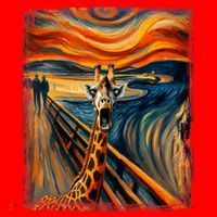 Artsy Scream For Giraffe Lovers Artistic Giraffe Santa Hat thumb 1