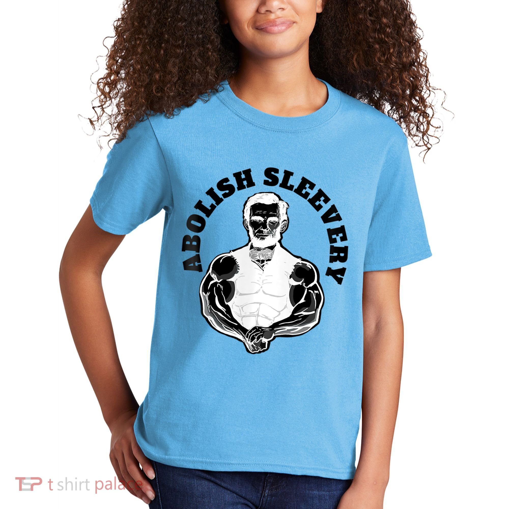Abolish Sleevery Funny Abraham Lincoln Free The Sleeves Tank Top Kids T-Shirt