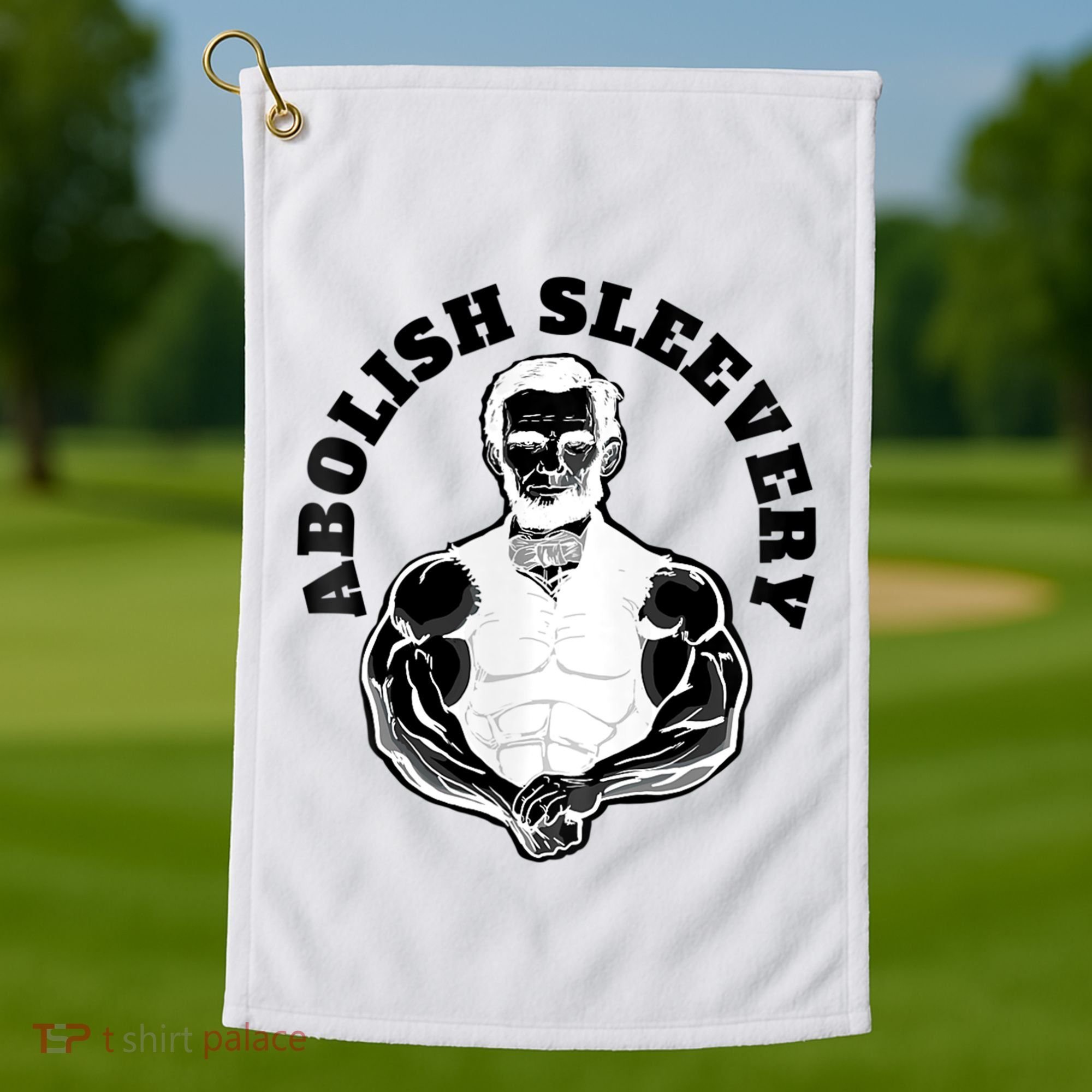 Abolish Sleevery Funny Abraham Lincoln Free The Sleeves Tank Top Golf Towel