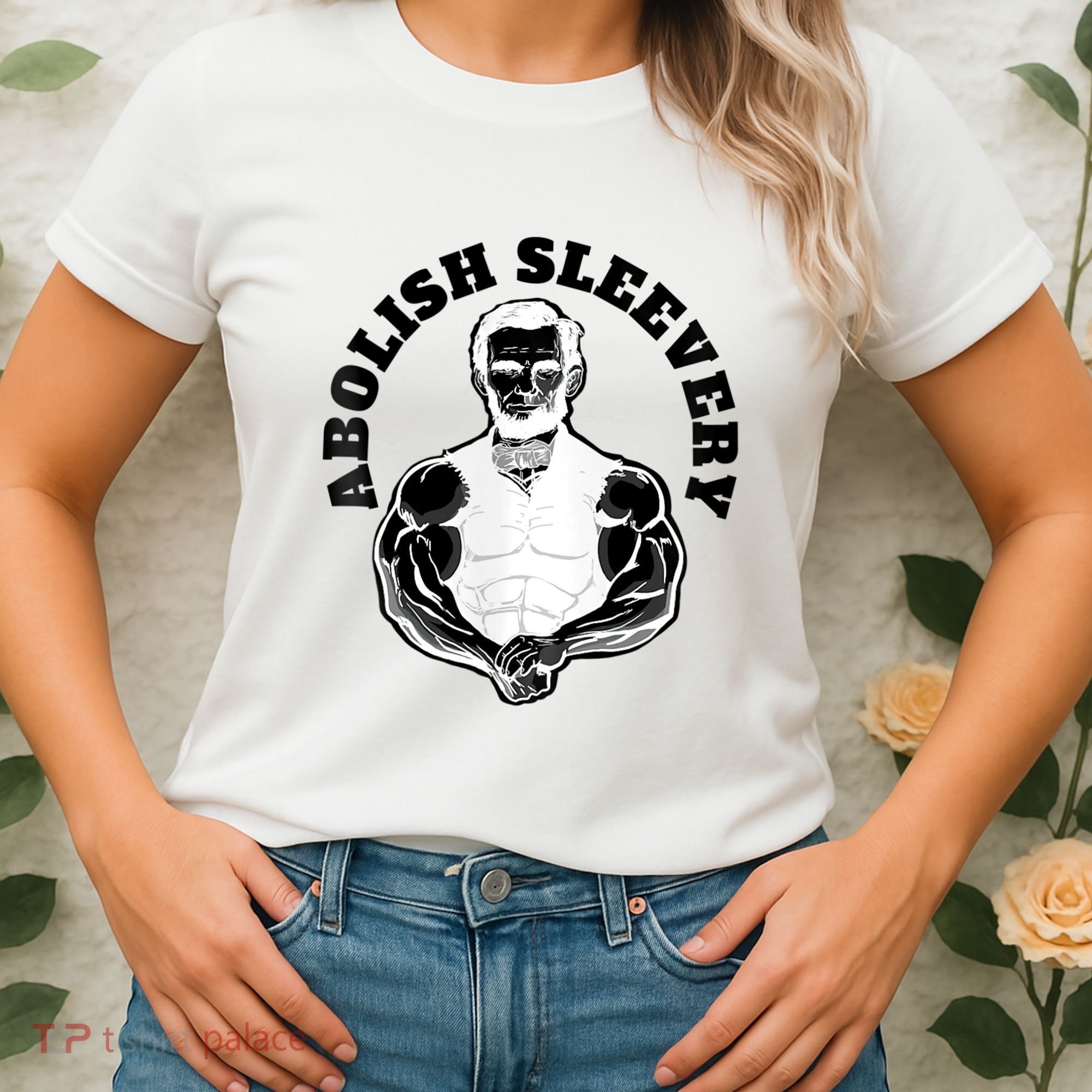 Abolish Sleevery Funny Abraham Lincoln Free The Sleeves Tank Top Women's T-Shirt