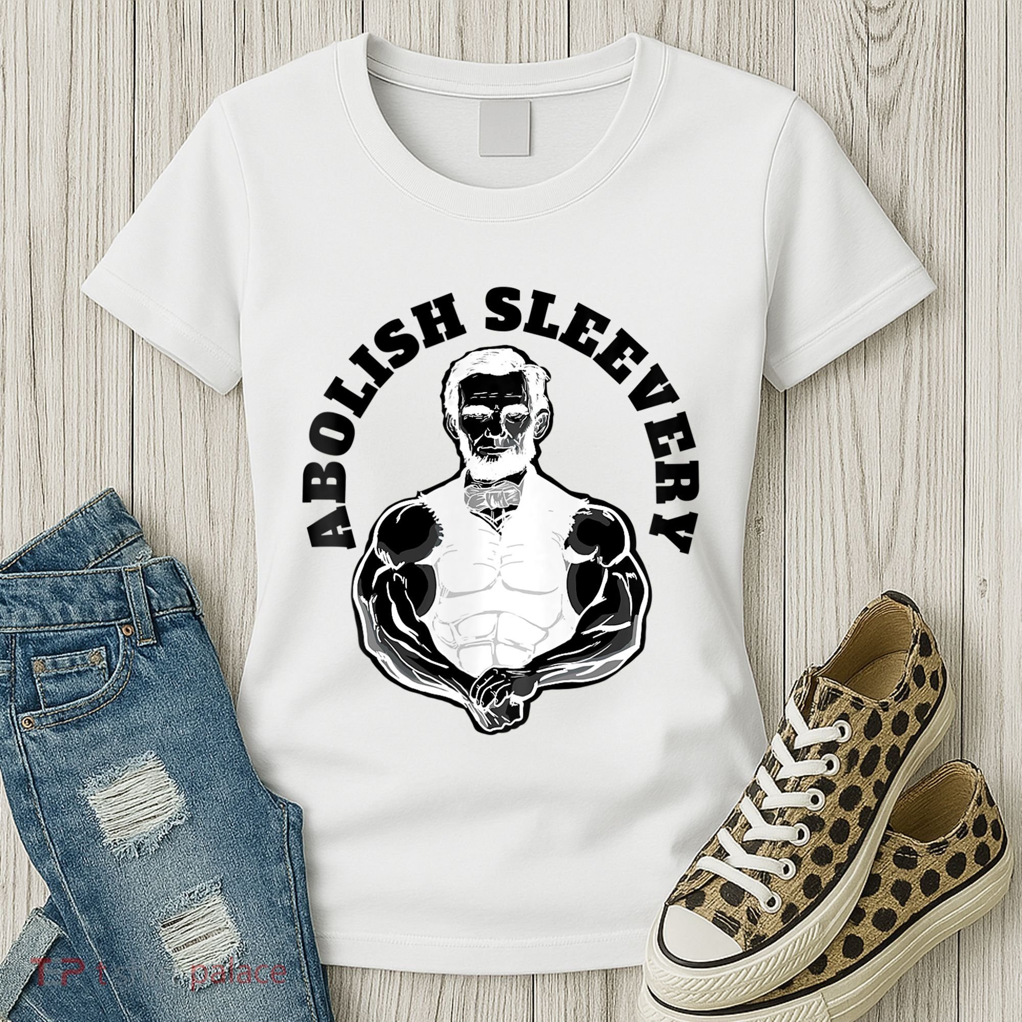 Abolish Sleevery Funny Abraham Lincoln Free The Sleeves Tank Top Women's T-Shirt