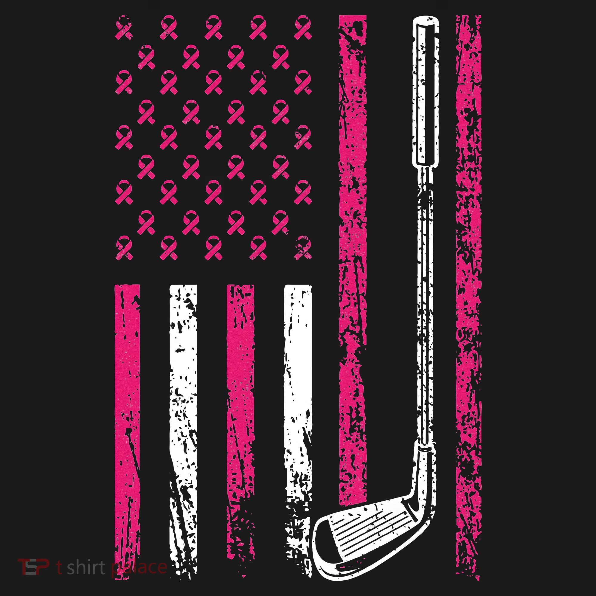 American Sports Flag Breast Cancer Awareness Golf Club Hoodie