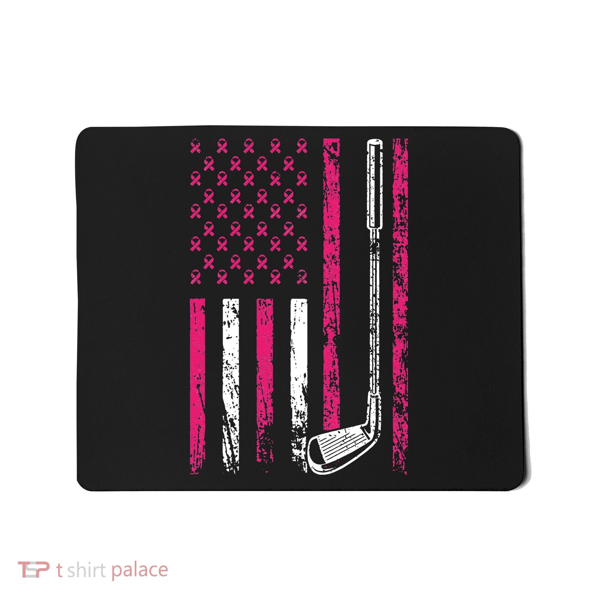 American Sports Flag Breast Cancer Awareness Golf Club Mousepad