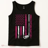 American Sports Flag Breast Cancer Awareness Golf Club Tank Top thumb 2