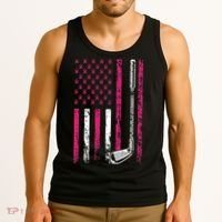 American Sports Flag Breast Cancer Awareness Golf Club Tank Top thumb 3