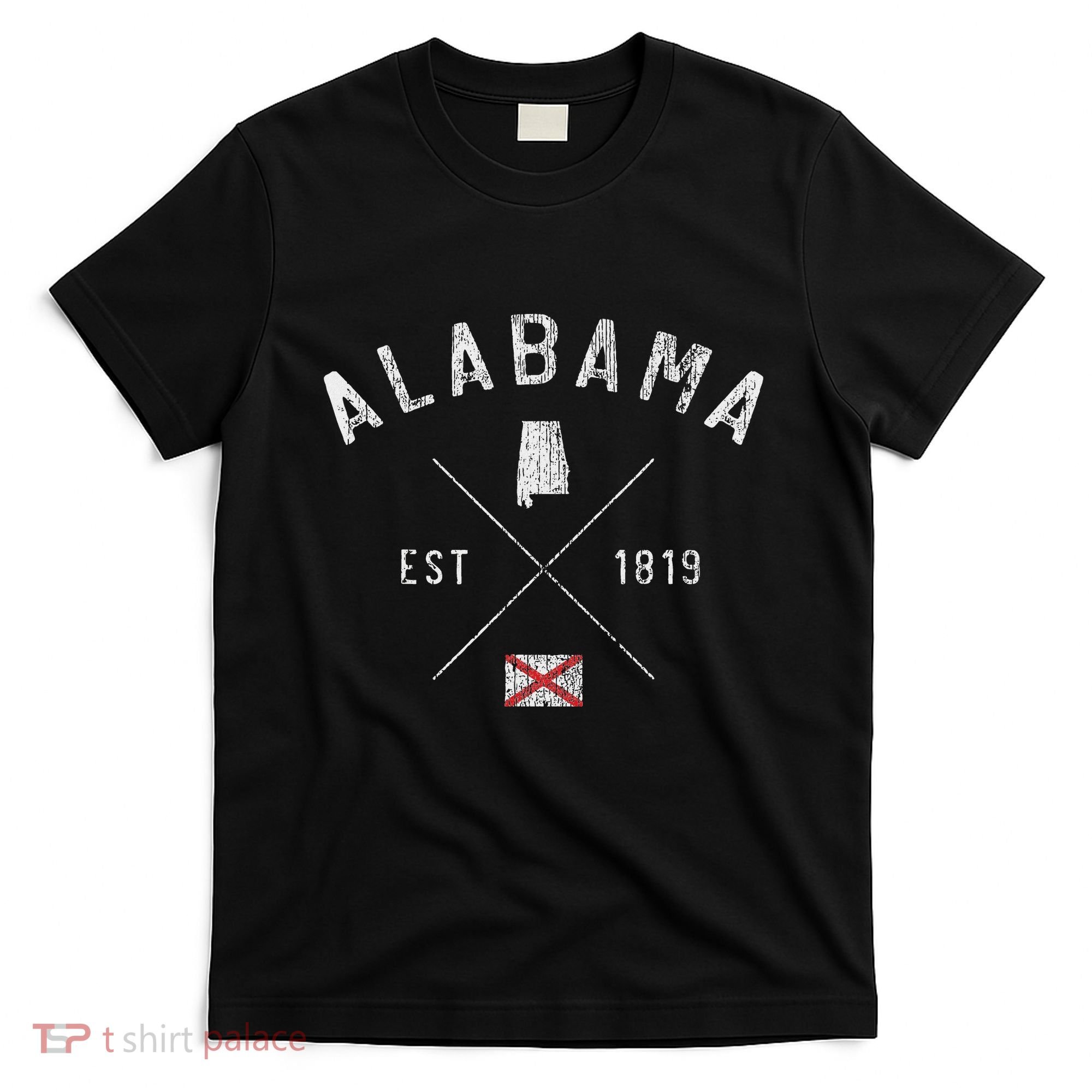 Alabama State Flag And Year Vintage Distressed. T-Shirt