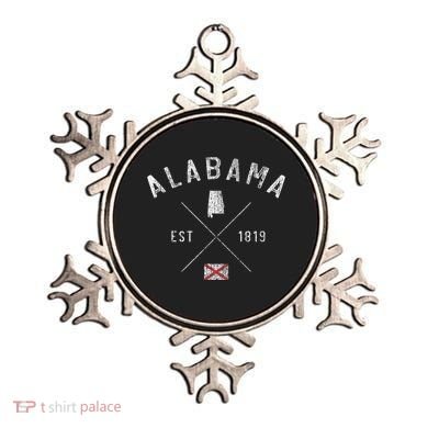 Alabama State Flag And Year Vintage Distressed. Ornament