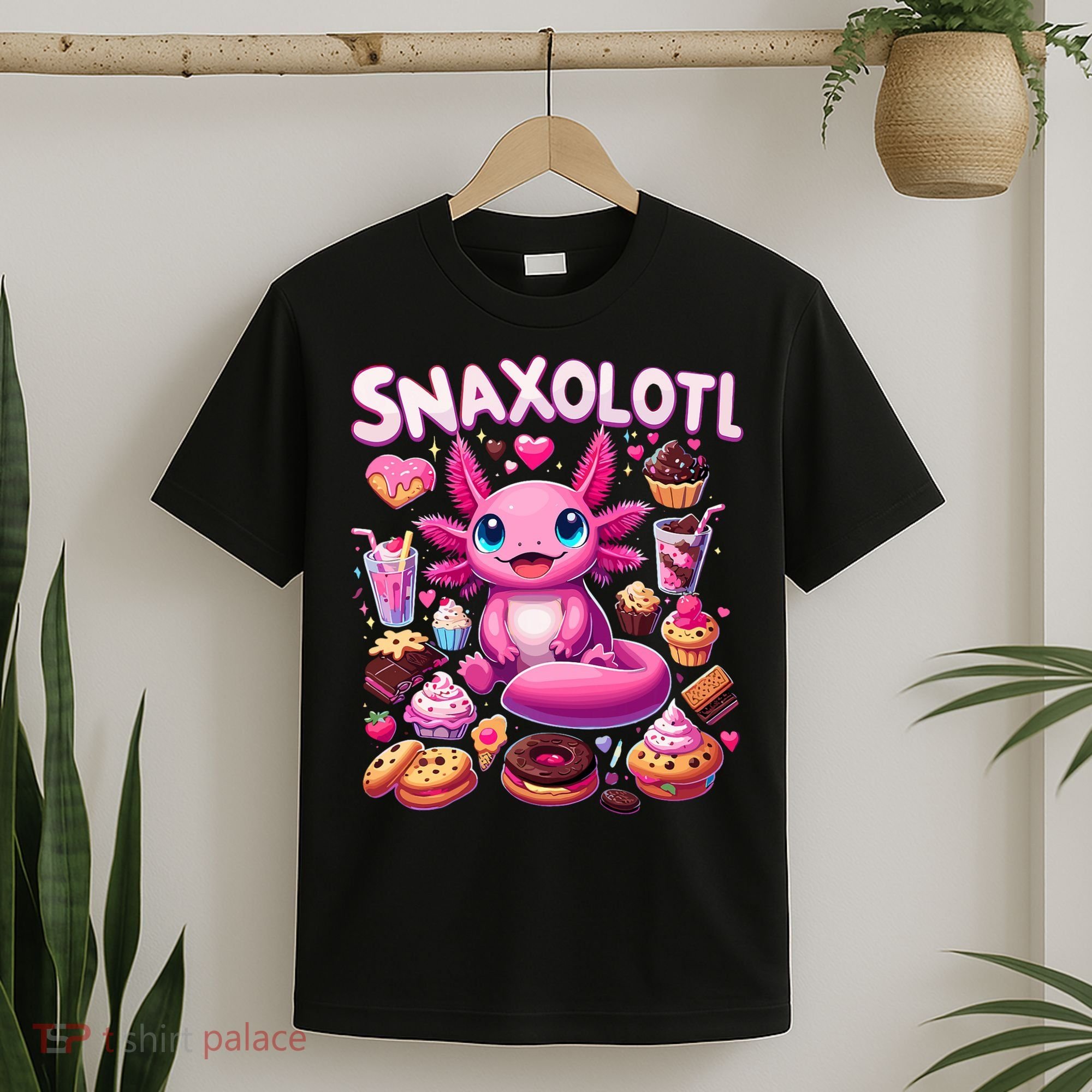 Axolotl Snaxolotl Funny Snacks Axolotls T-Shirt
