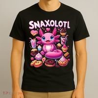 Axolotl Snaxolotl Funny Snacks Axolotls T-Shirt thumb 3