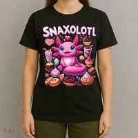 Axolotl Snaxolotl Funny Snacks Axolotls T-Shirt thumb 4