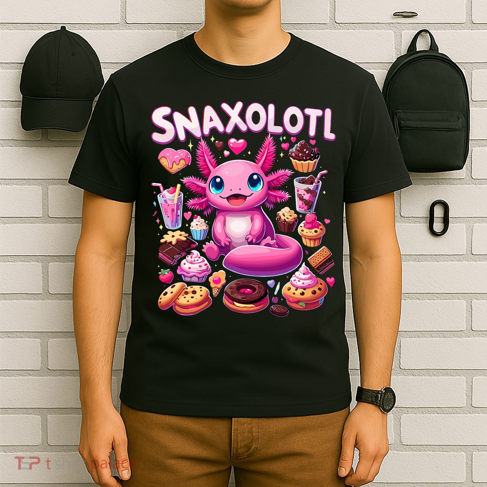 Axolotl Snaxolotl Funny Snacks Axolotls T-Shirt