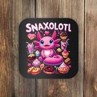 Axolotl Snaxolotl Funny Snacks Axolotls Coaster thumb 0
