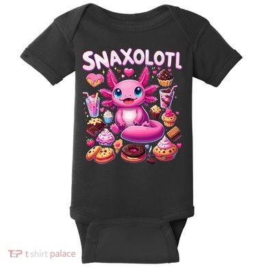 Axolotl Snaxolotl Funny Snacks Axolotls Baby Bodysuit