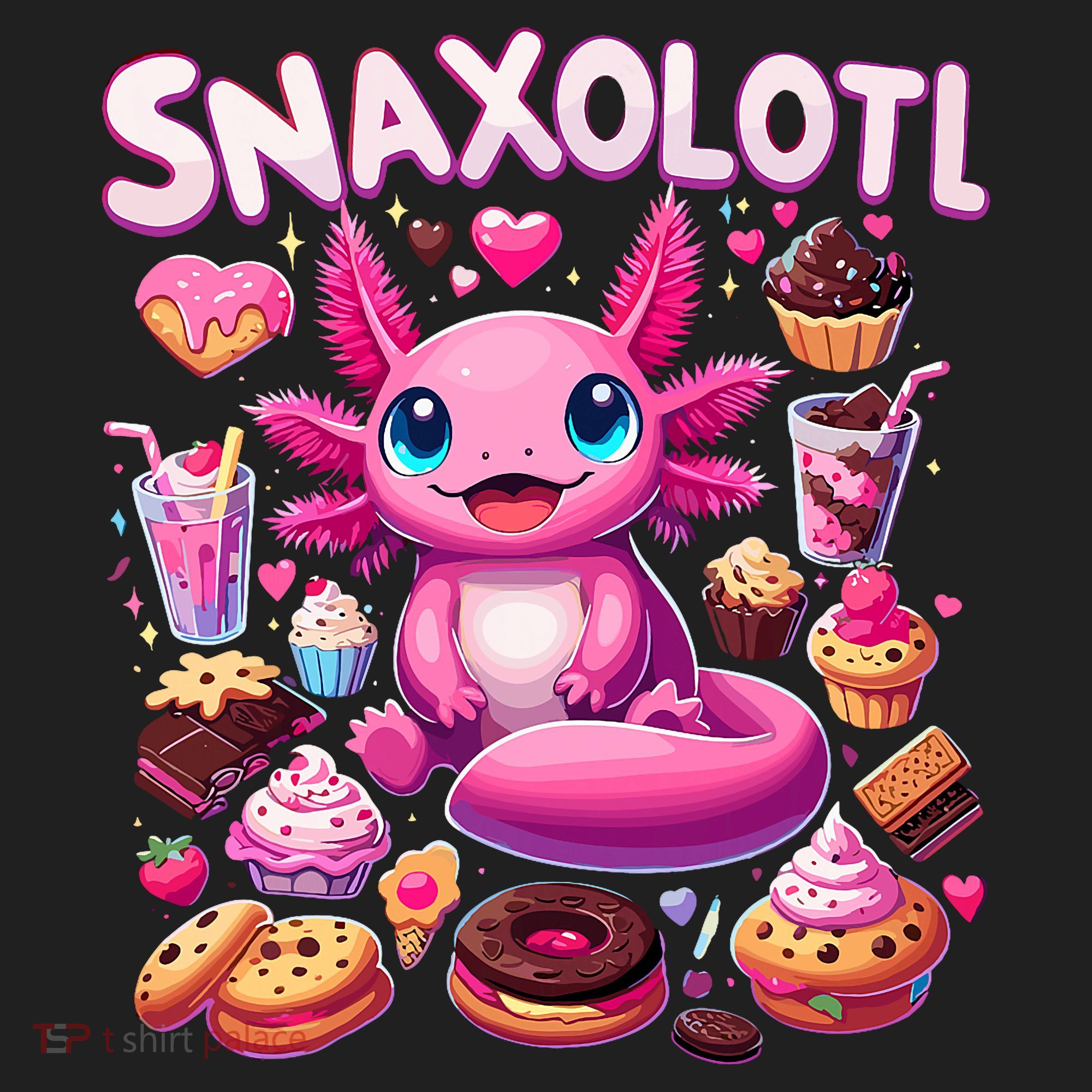 Axolotl Snaxolotl Funny Snacks Axolotls Hat