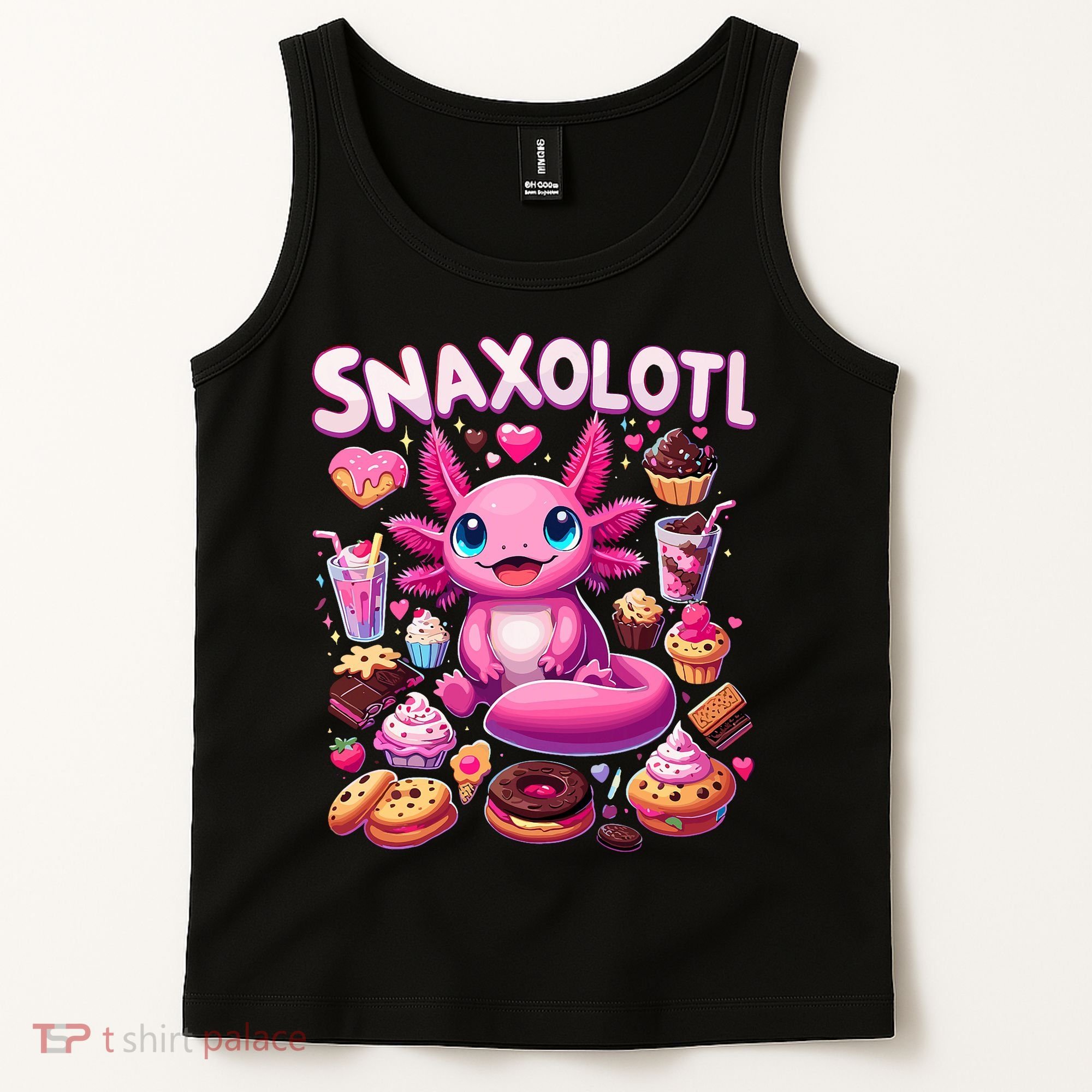 Axolotl Snaxolotl Funny Snacks Axolotls Tank Top