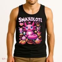 Axolotl Snaxolotl Funny Snacks Axolotls Tank Top thumb 3