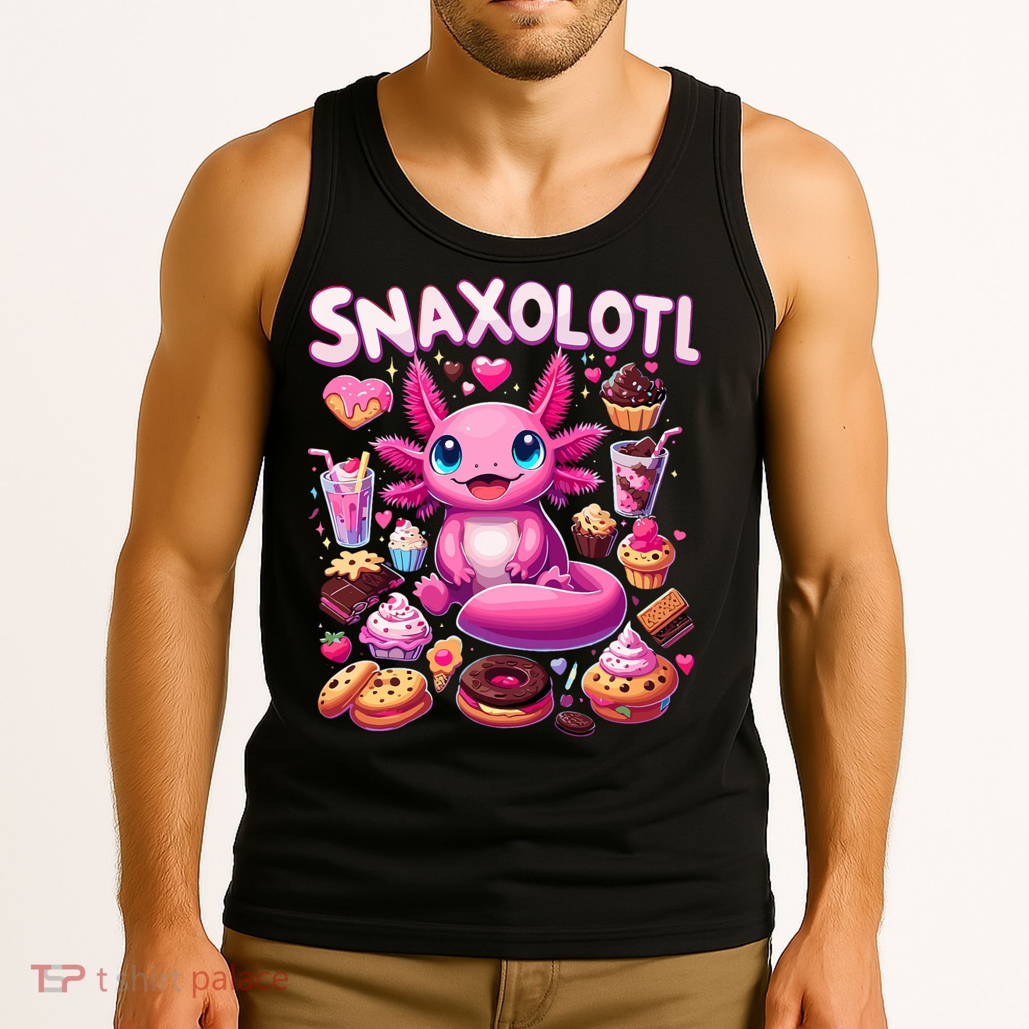 Axolotl Snaxolotl Funny Snacks Axolotls Tank Top