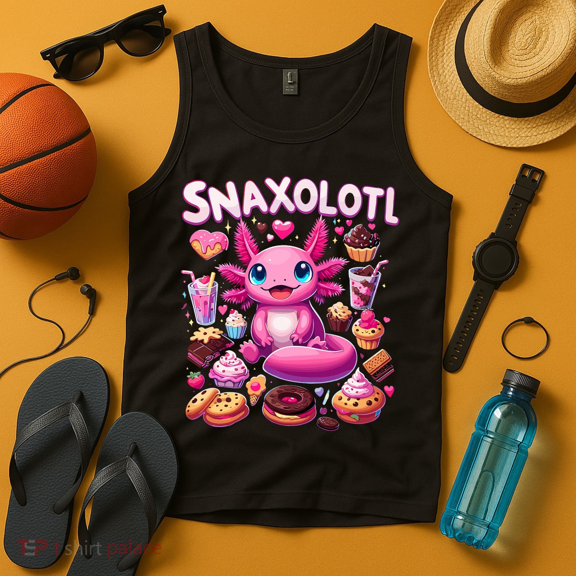 Axolotl Snaxolotl Funny Snacks Axolotls Tank Top