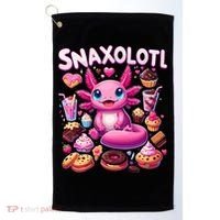 Axolotl Snaxolotl Funny Snacks Axolotls Golf Towel thumb 0