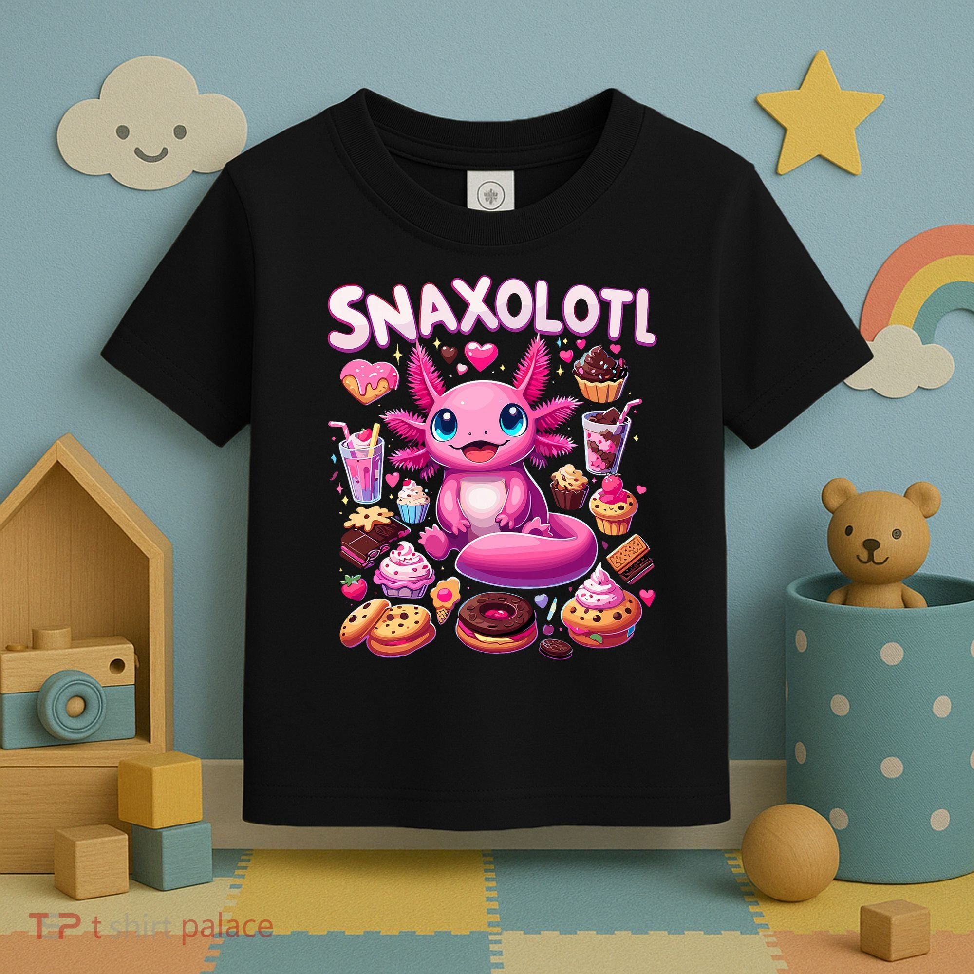 Axolotl Snaxolotl Funny Snacks Axolotls Toddler T-Shirt
