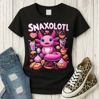 Axolotl Snaxolotl Funny Snacks Axolotls Women's T-Shirt thumb 3