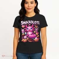 Axolotl Snaxolotl Funny Snacks Axolotls Women's T-Shirt thumb 4