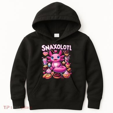 Axolotl Snaxolotl Funny Snacks Axolotls Kids Hoodie