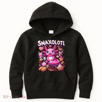 Axolotl Snaxolotl Funny Snacks Axolotls Kids Hoodie thumb 0