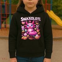 Axolotl Snaxolotl Funny Snacks Axolotls Kids Hoodie thumb 3