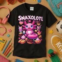 Axolotl Snaxolotl Funny Snacks Axolotls Kids T-Shirt thumb 3
