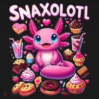 Axolotl Snaxolotl Funny Snacks Axolotls Kids T-Shirt thumb 4