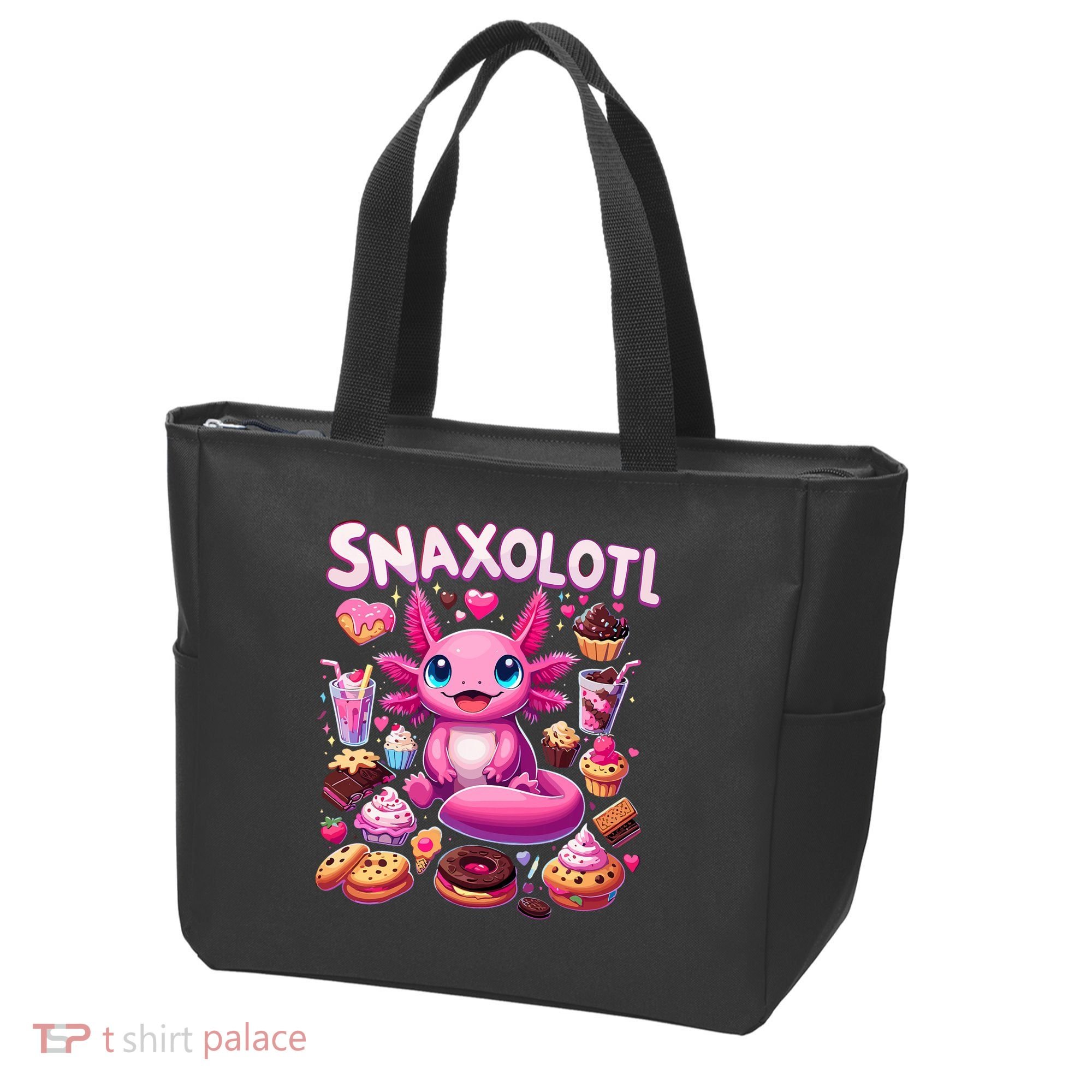 Axolotl Snaxolotl Funny Snacks Axolotls Tote Bag
