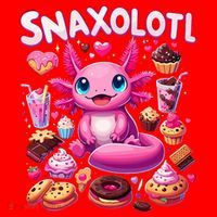 Axolotl Snaxolotl Funny Snacks Axolotls Santa Hat thumb 1