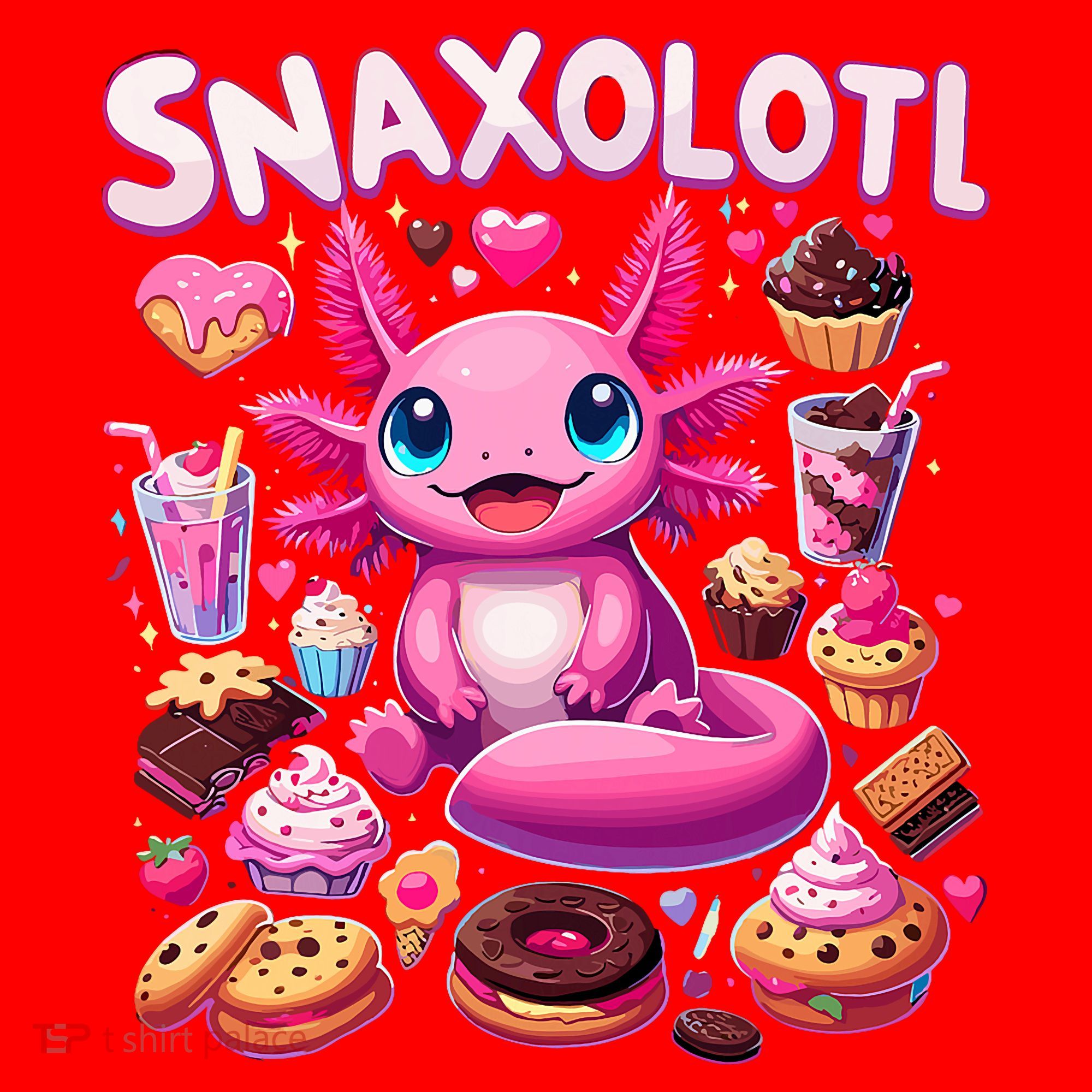 Axolotl Snaxolotl Funny Snacks Axolotls Santa Hat
