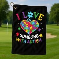 Autism Shirts For Women I Love Some With Autism Golf Towel thumb 1