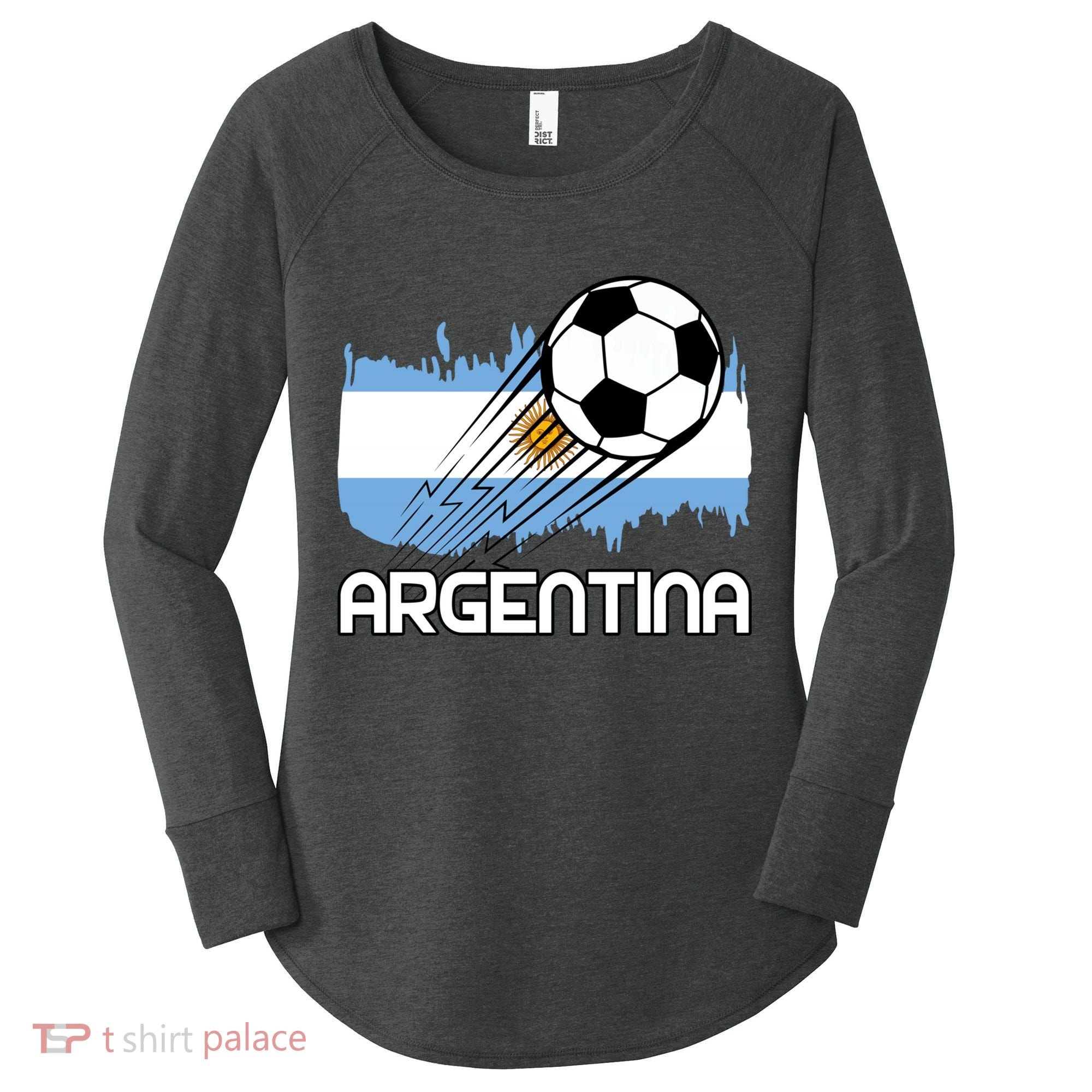 Argentina Soccer Fan Gift Women's Perfect Tri Tunic Long Sleeve Shirt