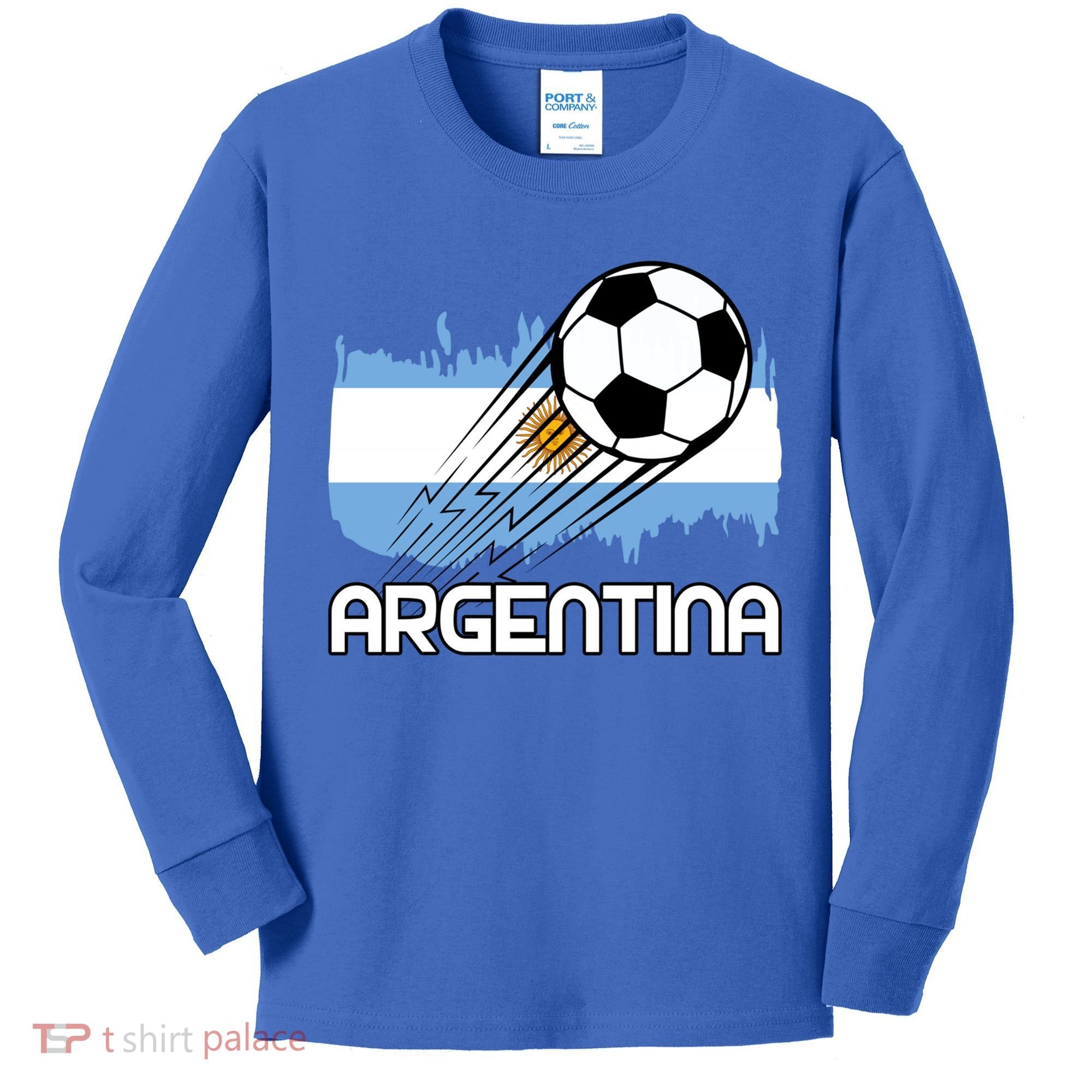 Argentina Soccer Fan Gift Kids Long Sleeve Shirt