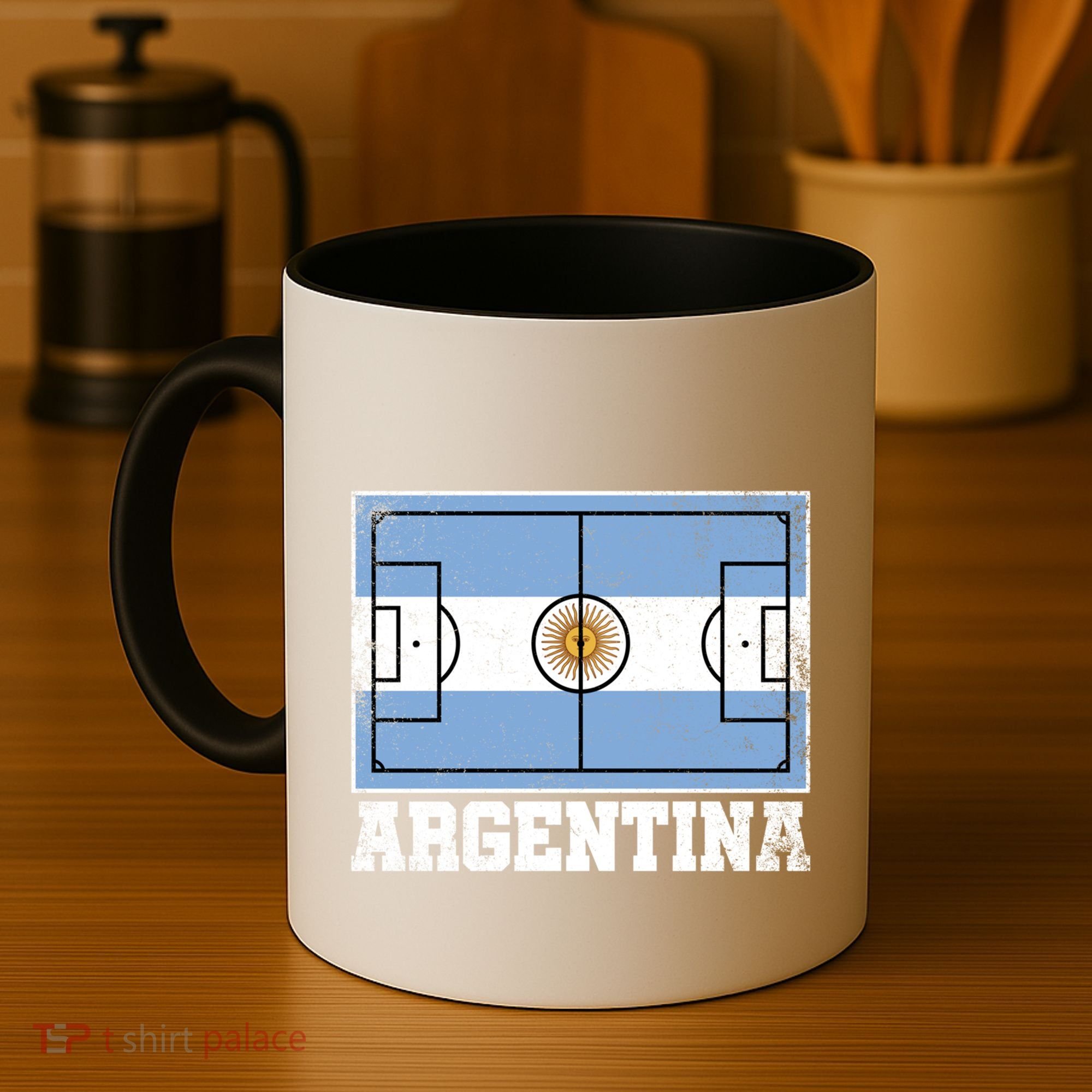 Argentina Soccer Field Country Flag Argentinian Pride Gift Coffee Mug