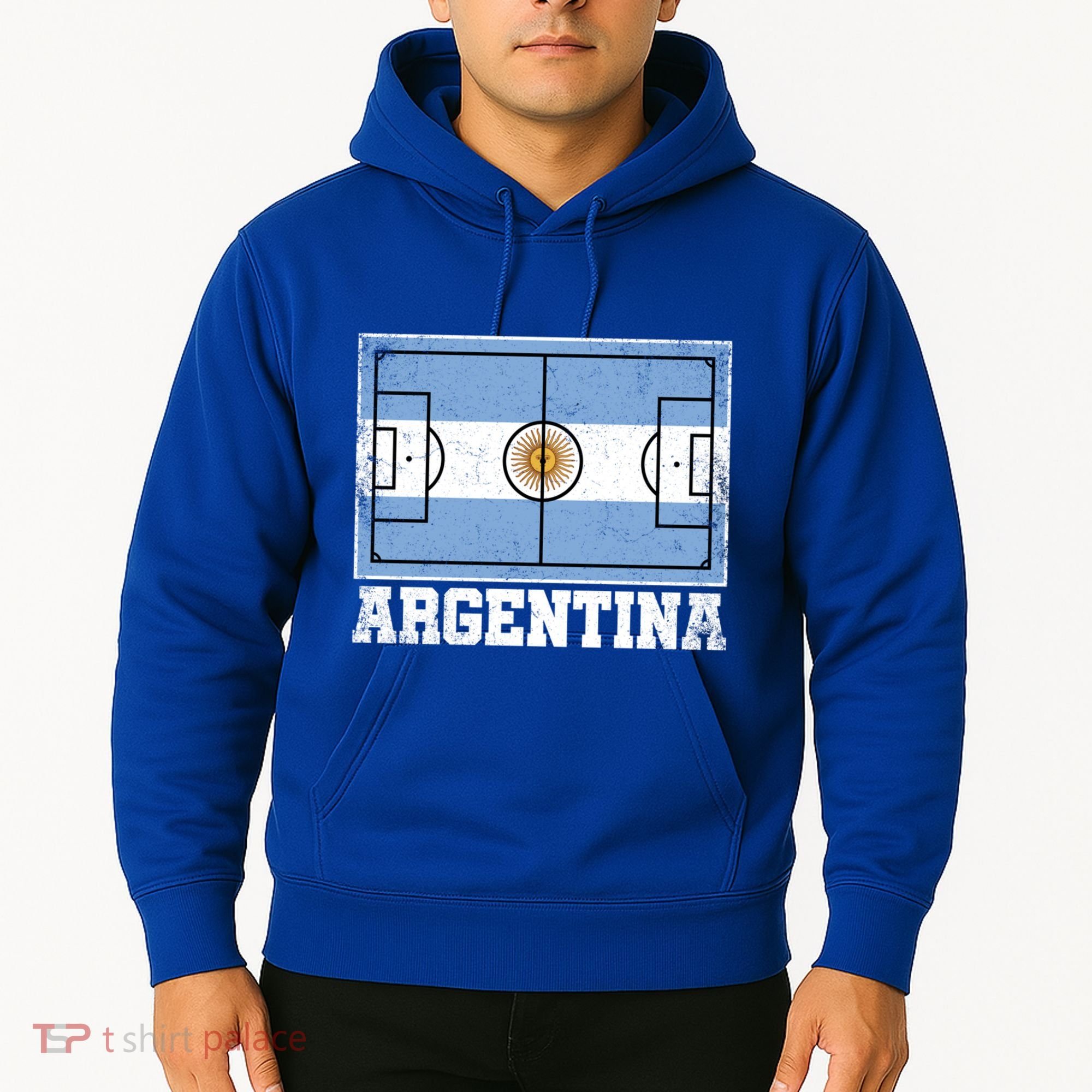 Argentina Soccer Field Country Flag Argentinian Pride Gift Hoodie