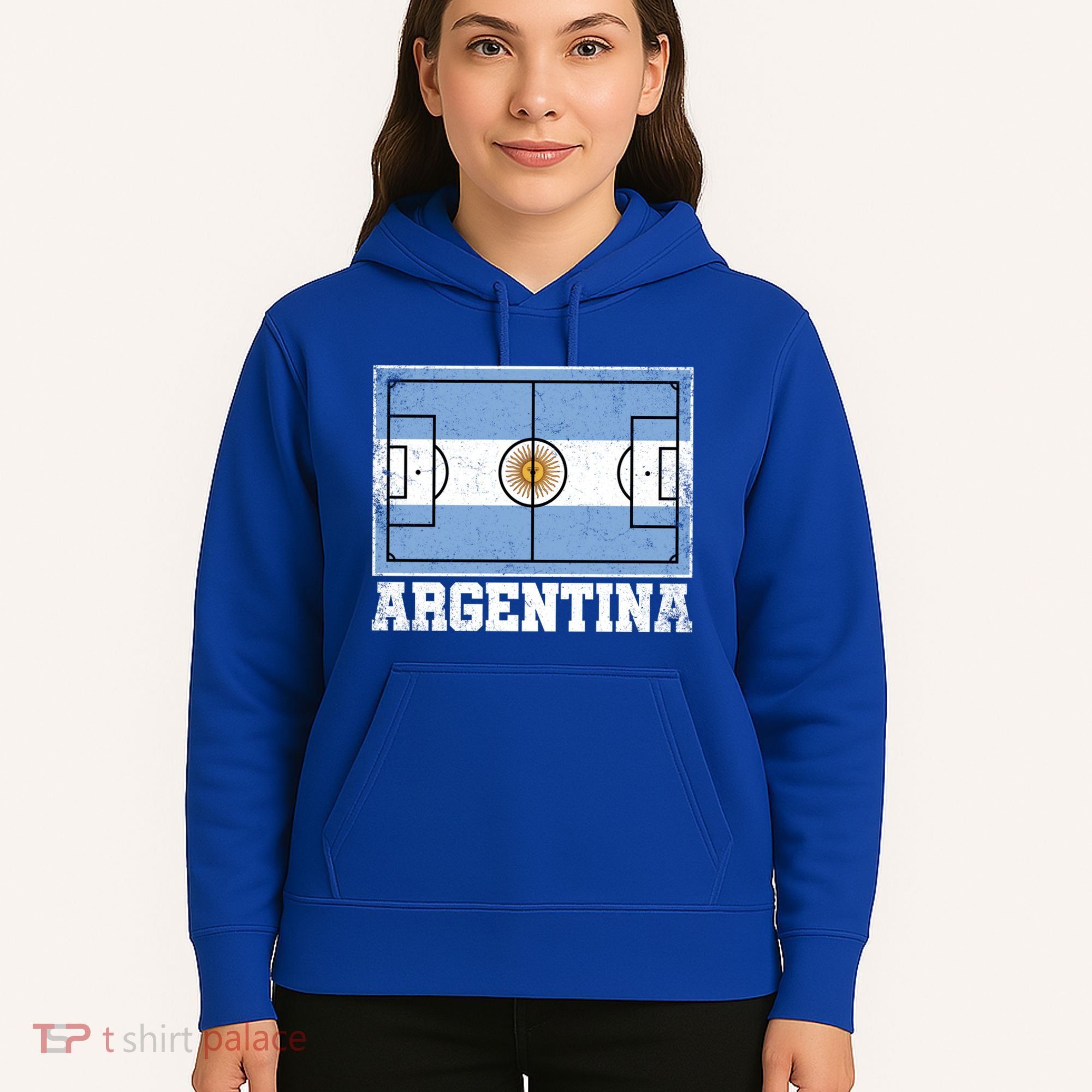 Argentina Soccer Field Country Flag Argentinian Pride Gift Hoodie
