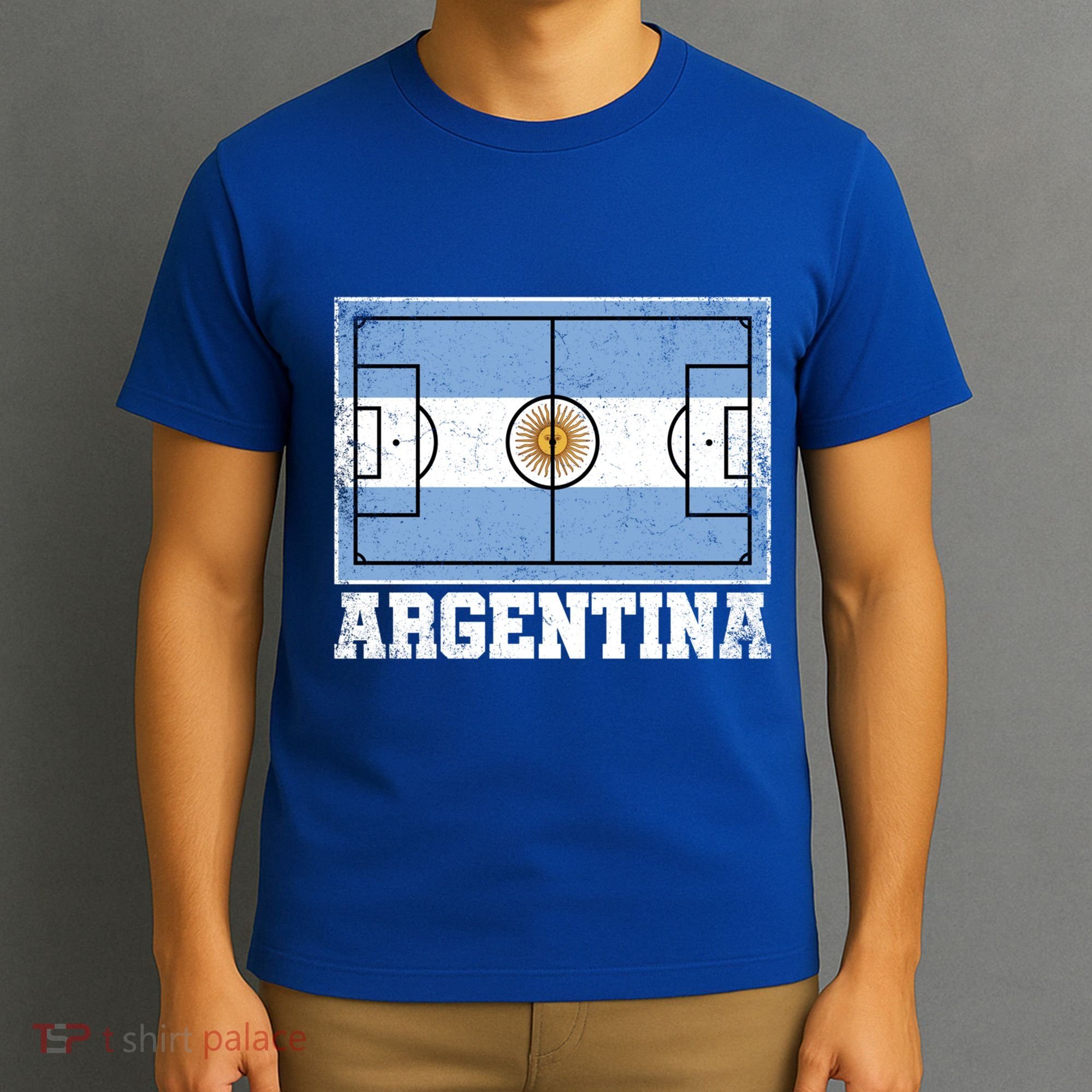 Argentina Soccer Field Country Flag Argentinian Pride Gift T-Shirt
