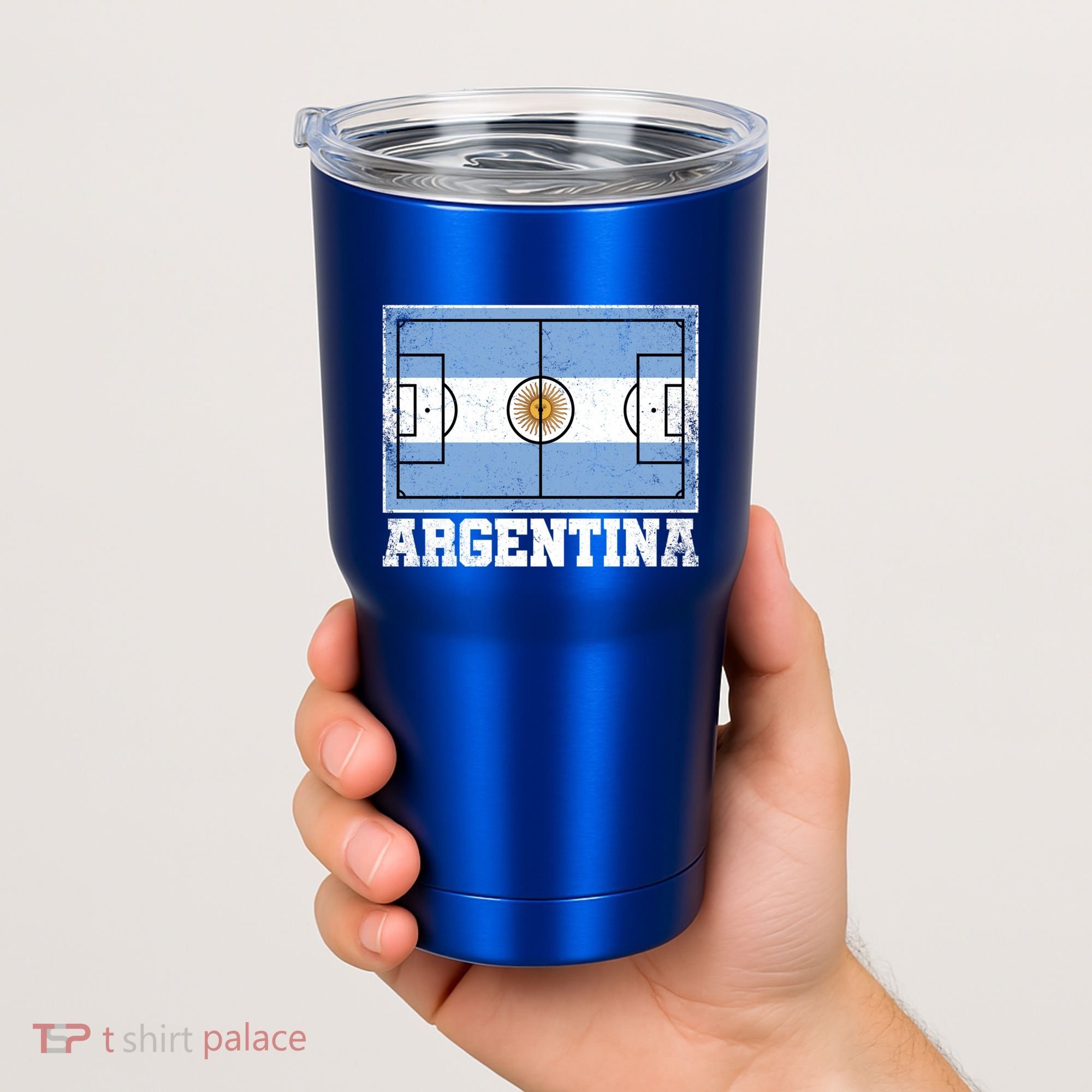 Argentina Soccer Field Country Flag Argentinian Pride Gift Tumbler