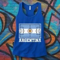 Argentina Soccer Field Country Flag Argentinian Pride Gift Women's Tank Top thumb 3