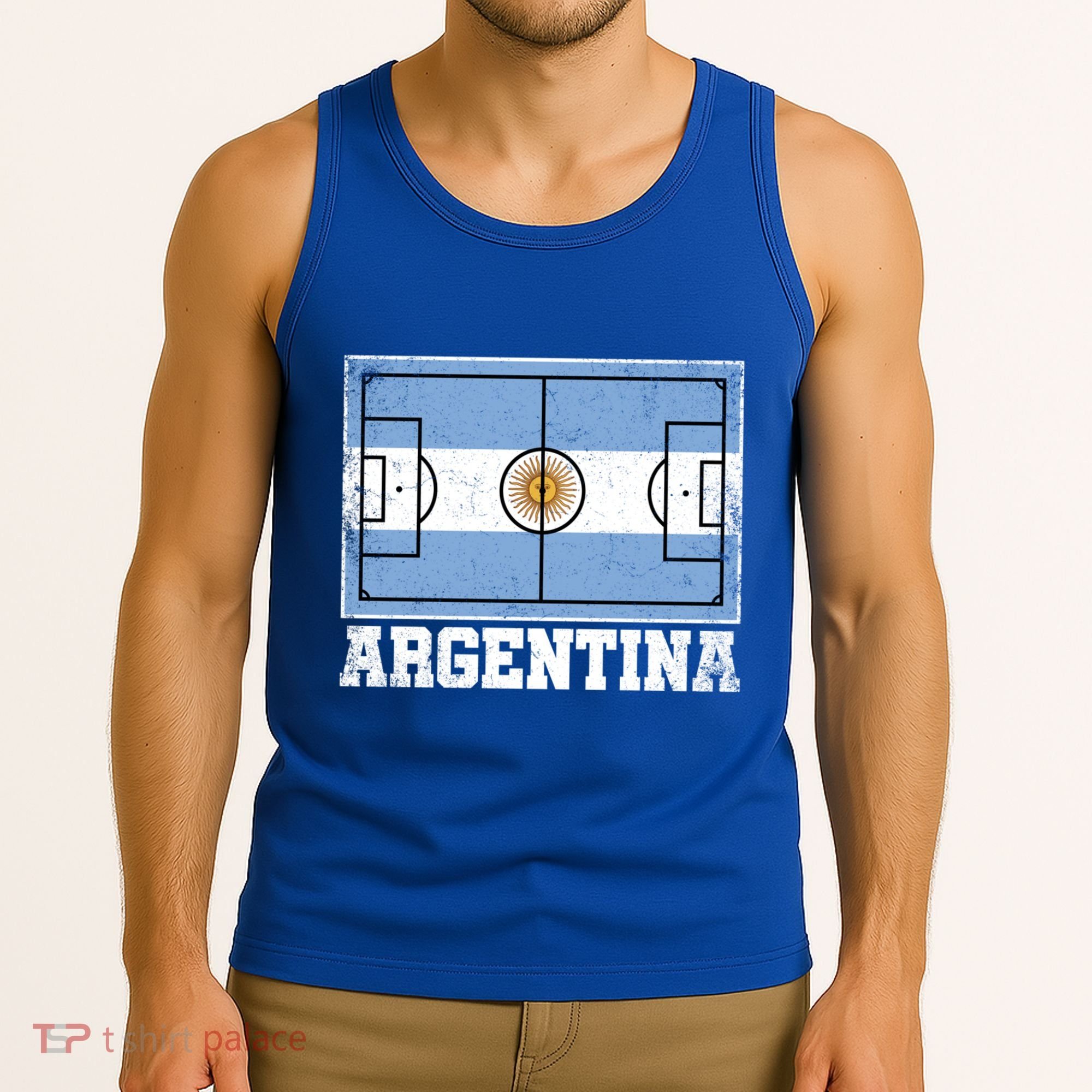 Argentina Soccer Field Country Flag Argentinian Pride Gift Tank Top