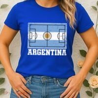 Argentina Soccer Field Country Flag Argentinian Pride Gift Women's T-Shirt thumb 2