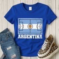 Argentina Soccer Field Country Flag Argentinian Pride Gift Women's T-Shirt thumb 3